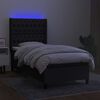 vidaXL Box spring postelja z vzmetnico LED črna 90x200 cm blago