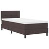 vidaXL Postelja z vzmetnico z vzglavjem Temno rjava 90 x 190 cm blago