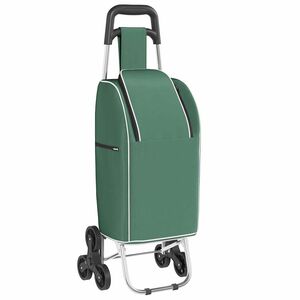 vidaXL Nakupovalni voziček Zelena 39,5 x 33 x 93 cm Oxford tkanina