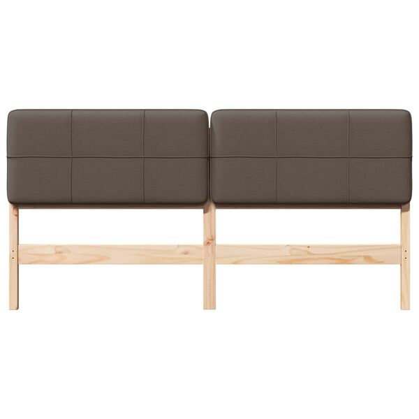 vidaXL Tapecirano vzglavje Rjava in taupe 200 cm Masivno borovo les
