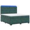 vidaXL Postelja boxspring z vzmetnico Temno zelena 140 x 190 cm Žamet