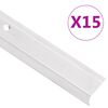 vidaXL Obrobe za stopnice L-oblike 15 kosov aluminij 100 cm srebrne