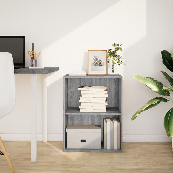 vidaXL Knjižna omara siva sonoma 60x30x77 cm inženirski les