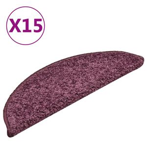 vidaXL Stopni&scaron;čne preproge 15 kosov 56x17x3 cm temno vijolične polkrožne