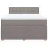 vidaXL Box spring postelja z vzmetnico taupe 140x190 cm blago