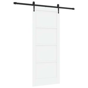 vidaXL Drsna vrata ORKDAL Bela in črna 83 x 202 cm Trdna borovina