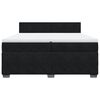 vidaXL Box spring postelja z vzmetnico črna 200x200 cm žamet
