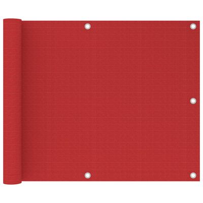 vidaXL Balkonsko platno rdeče 75x500 cm HDPE