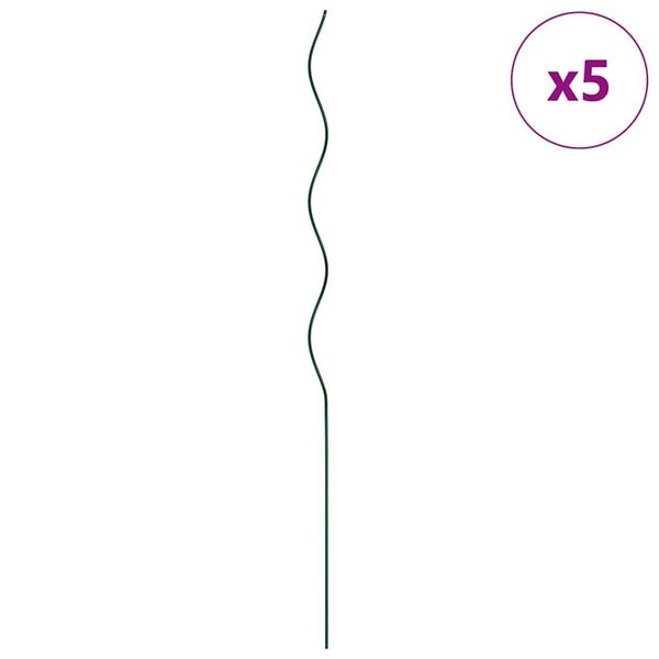 vidaXL Podpora za rastline 5 pcs Zelena 110 x 0.6 x 0.6 cm Jeklo