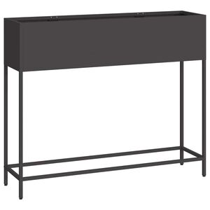 vidaXL Povi&scaron;ano vrtnarsko korito Črna 100 x 26 x 82 cm Jeklo