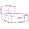 vidaXL Otomanska postelja z vzmetnico & LEDs siv 140x200 cm blago