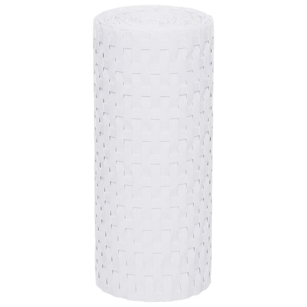 vidaXL Balkonsko platno 5 kosov belo 255x19 cm poli ratan