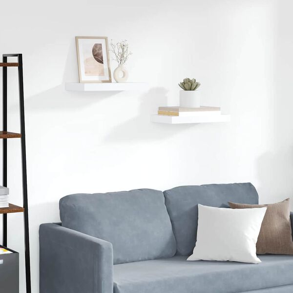 vidaXL Stenske police 2 kosa bele 40x23x3,8 cm MDF