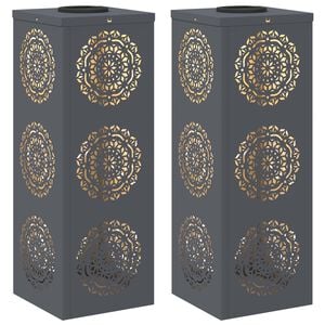 vidaXL Solarno LED svetilo za pot 2 kos Toplo bela 18 x 18 x 50 cm