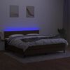 vidaXL Box spring postelja z vzmetnico LED temno rjava 160x200cm blago