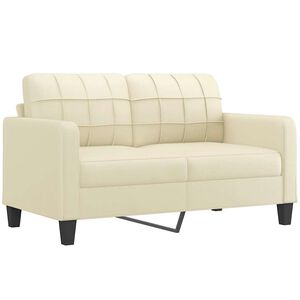 vidaXL Dvosed krem 140 cm umetno usnje
