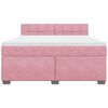 vidaXL Box spring postelja z vzmetnico roza 180x200 cm žamet