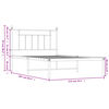 vidaXL Kovinski posteljni okvir z vzglavjem bel 107x203 cm