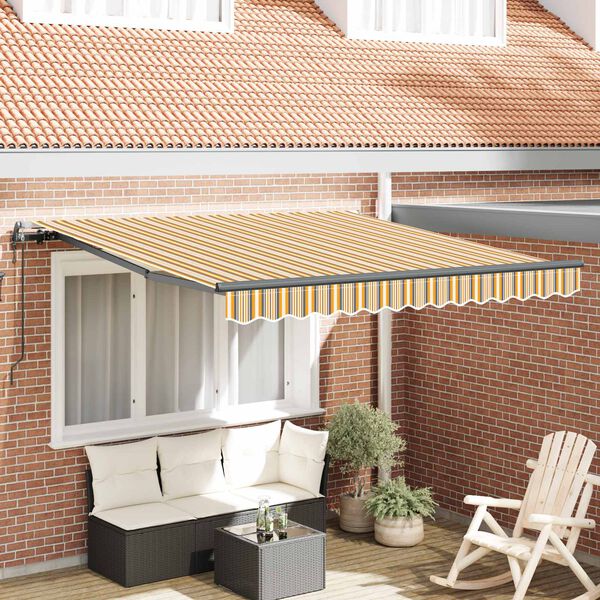 vidaXL Retraktilna tenda večbarvno 300 x 250 cm Tkanina in aluminij