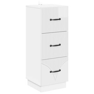 vidaXL Predalna omara Bela visok sijaj 33 x 34,5 x 87 cm