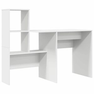 vidaXL Miza Bela Inženirski les 131,5 x 50 x 106,5 cm