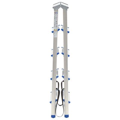 vidaXL Aluminijasta dvostranska lestev s 5 stopnicami 113 cm