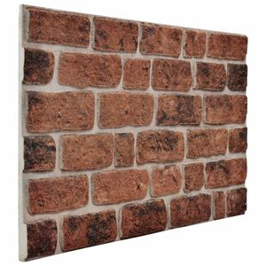 vidaXL Stenske plo&scaron;če 10 pcs Rjav opečnato 100 x 50 cm EPS pena
