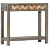 vidaXL Konzolna mizica siva 86x30x76 cm trden mangov les