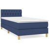 vidaXL Box spring postelja z vzmetnico modra 100x200 cm blago