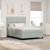 vidaXL LED Box Spring Postelja Svetlo siva 140 x 200 cm blago