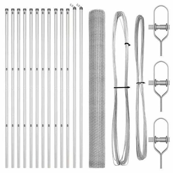 vidaXL Steber ograje. srebrna 25 x 1,5 m (13 mm mreža) Jeklo