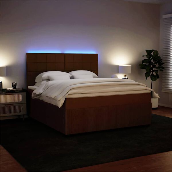 vidaXL Box spring postelja z vzmetnico roza 180x200 cm žamet