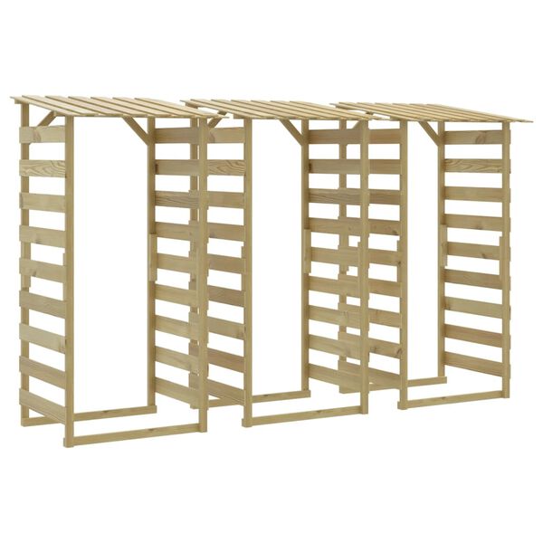 vidaXL Pergola s streho 3 kosi 100x90x200 cm impregnirana borovina