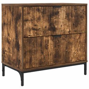 vidaXL Nočna omarica Dimljeni hrast 63.5 x 36 x 61 cm Konstruiran les