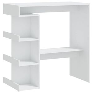vidaXL Barska miza s policami bela 100x50x101,5 cm iverna plo&scaron;ča