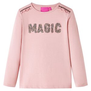 Otro&scaron;ka majica z dolgimi rokavi svetlo roza 116