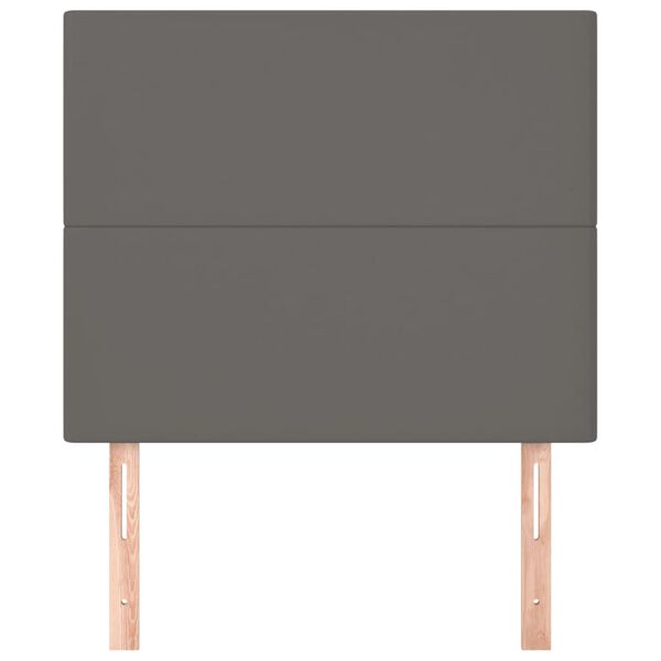 vidaXL Vzglavje postelje sivo 100x5x118/128 cm umetno usnje