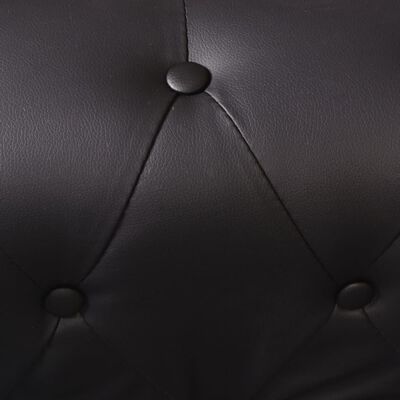 vidaXL Chesterfield kotna sedežna garnitura umetno usnje črna
