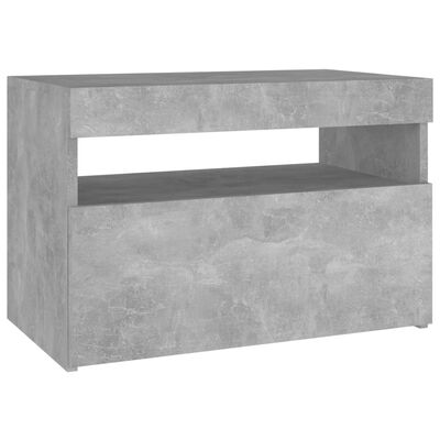 vidaXL Nočna omarica z LED lučkami 2 kosa betonsko siva 60x35x40 cm