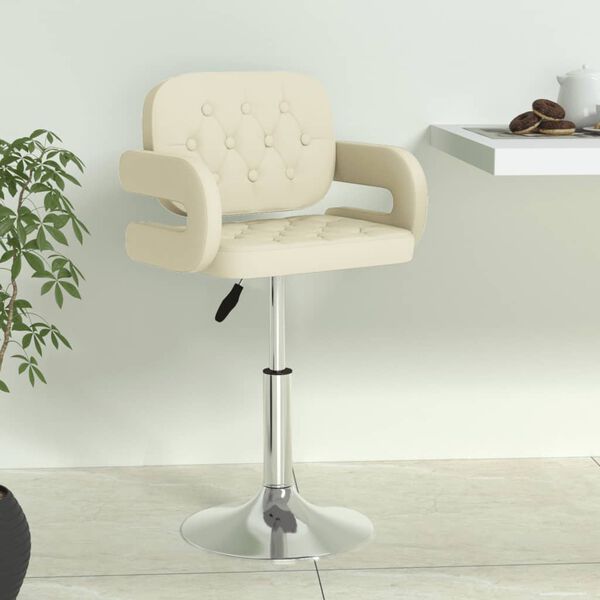 vidaXL Barski stolček krem umetno usnje