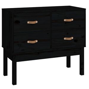 vidaXL Konzolna omarica črna 90x40x78 cm trdna borovina