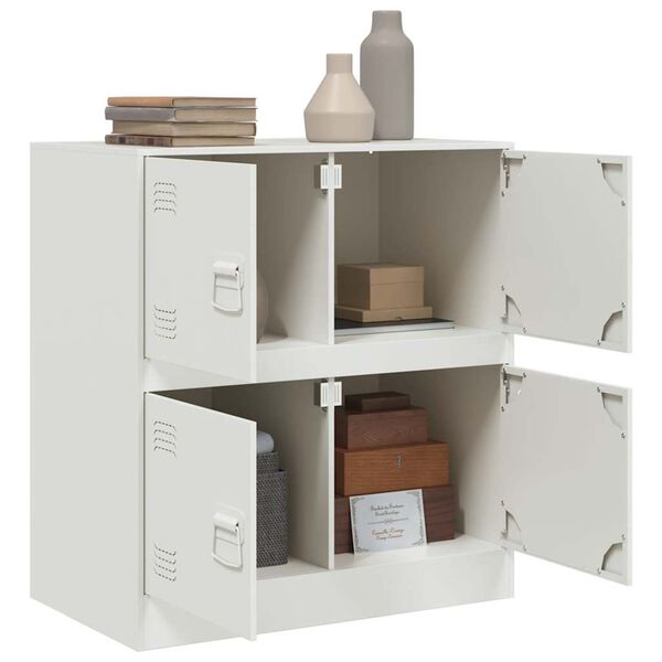 vidaXL Komoda bela 67x39x73 cm jeklo