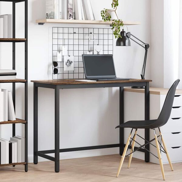 vidaXL miza Dimljeni oreh 80 x 50 x 76,5 cm Inženirski les in jeklo