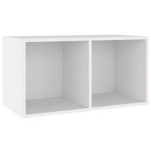 vidaXL &Scaron;katla za shranjevanje plo&scaron;č bela 71x34x36 cm konstruiran les