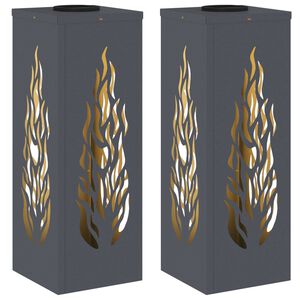 vidaXL Solarno LED svetilo za pot 2 kos Toplo bela 18 x 18 x 50 cm