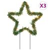 vidaXL Božična svetlobna dekoracija s konicami 3 kosi 50 LED 29 cm