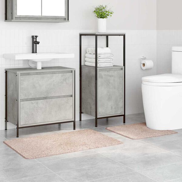 vidaXL Set protidrsnih kopalnih preprog 2 pcs krema PP