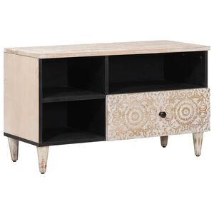 vidaXL TV omarica s predalom Bela 80 x 33,5 x 46 cm Masiven les manga