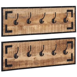 vidaXL Stojalo za pla&scaron;če 2 kosa 80x8x25 cm robusten mangov les