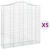 vidaXL Obokane gabion ko&scaron;are 5 kosa 200x50x200/220 cm pocinkano železo
